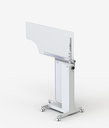 Height adjustable over table shield