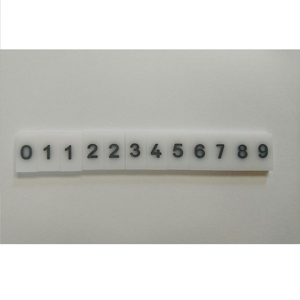 X-Ray Marker: Individual 5mm Numbers 0-9 on Perspex