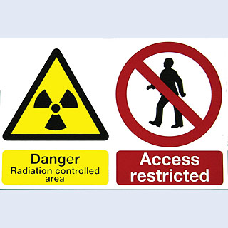 Sign: Danger Radiation Trefoil / Access Restricted